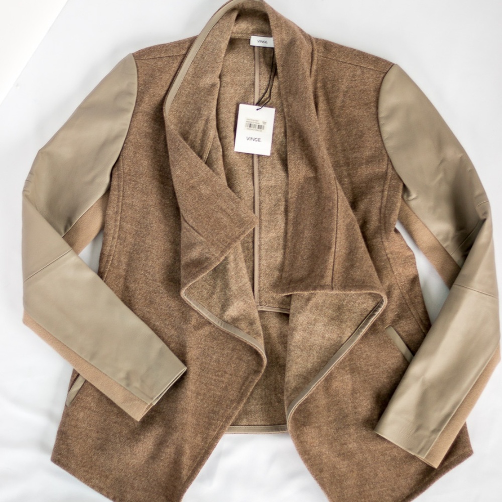 NWT Vince Notch Lapel Genuine Lamb Leather